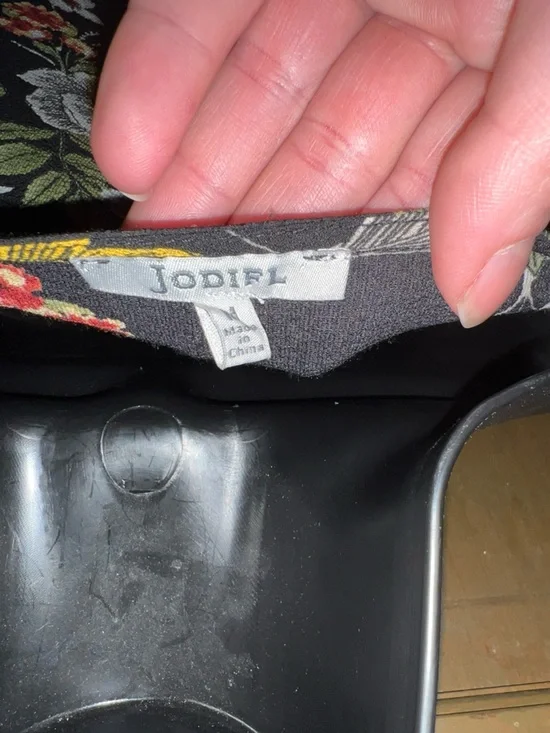 Jodifl Black Floral Crochet Trim Long Sleeve Lightweight Duster Cardigan Size M - Picture 6 of 7